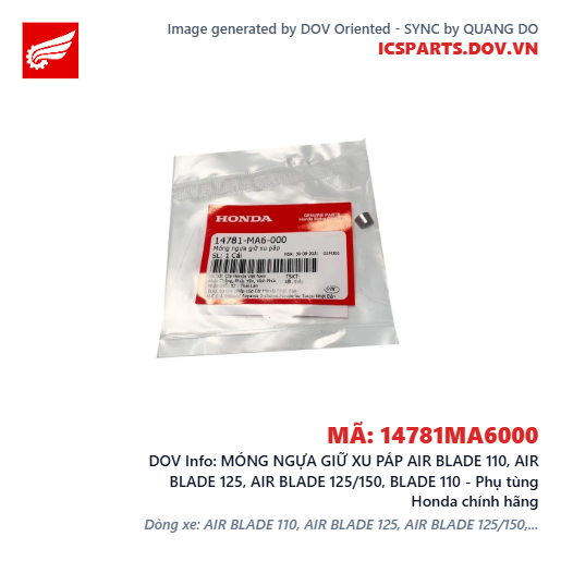 MÓNG NGỰA GIỮ XU PÁP AIR BLADE 110, AIR BLADE 125, AIR BLADE 125/150, BLADE 110 - Phụ tùng Honda chính hãng