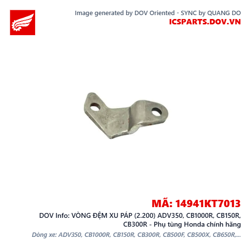 VÒNG ĐỆM XU PÁP (2.200) ADV350, CB1000R, CB150R, CB300R - Phụ tùng Honda chính hãng