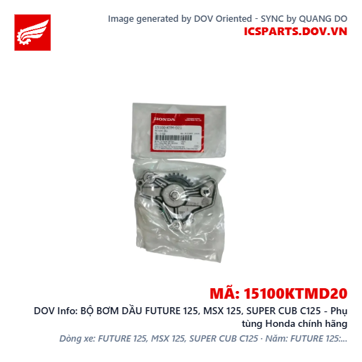 BỘ BƠM DẦU FUTURE 125, MSX 125, SUPER CUB C125 - Phụ tùng Honda chính hãng