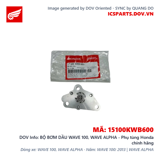 BỘ BƠM DẦU WAVE 100, WAVE ALPHA - Phụ tùng Honda chính hãng