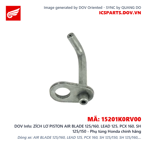 ZÍCH LƠ PISTON AIR BLADE 125/160, LEAD 125, PCX 160, SH 125/150 - Phụ tùng Honda chính hãng