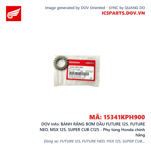 BÁNH RĂNG BƠM DẦU FUTURE 125, FUTURE NEO, MSX 125, SUPER CUB C125 - Phụ tùng Honda chính hãng