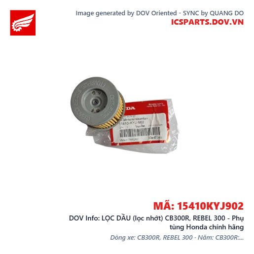 LỌC DẦU (lọc nhớt) CB300R, REBEL 300 - Phụ tùng Honda chính hãng