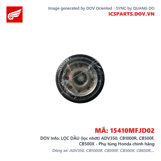 LỌC DẦU (lọc nhớt) ADV350, CB1000R, CB500F, CB500X - Phụ tùng Honda chính hãng