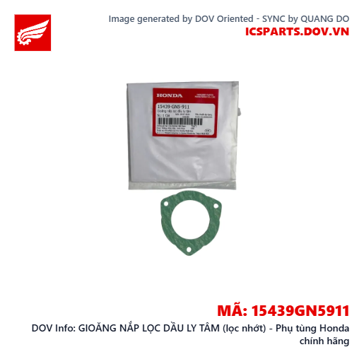 GIOĂNG NẮP LỌC DẦU LY TÂM (lọc nhớt) - Phụ tùng Honda chính hãng