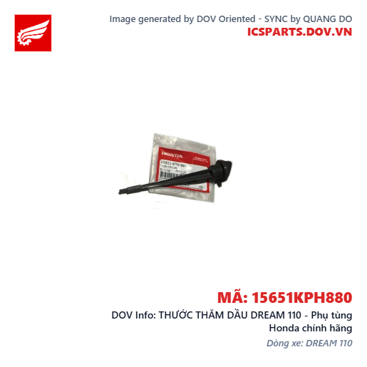 THƯỚC THĂM DẦU DREAM 110 - Phụ tùng Honda chính hãng
