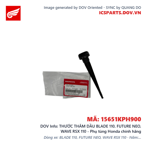THƯỚC THĂM DẦU BLADE 110, FUTURE NEO, WAVE RSX 110 - Phụ tùng Honda chính hãng