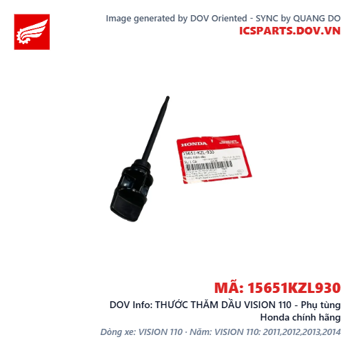 THƯỚC THĂM DẦU VISION 110 - Phụ tùng Honda chính hãng