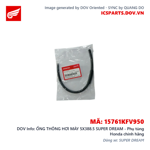 ỐNG THÔNG HƠI MÁY 5X388.5 SUPER DREAM - Phụ tùng Honda chính hãng