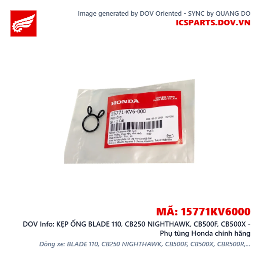 KẸP ỐNG BLADE 110, CB250 NIGHTHAWK, CB500F, CB500X - Phụ tùng Honda chính hãng