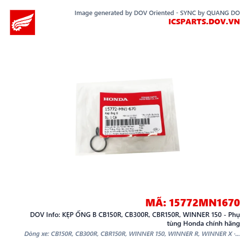KẸP ỐNG B CB150R, CB300R, CBR150R, WINNER 150 - Phụ tùng Honda chính hãng