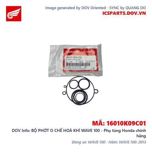 BỘ PHỚT O CHẾ HOÀ KHÍ WAVE 100 - Phụ tùng Honda chính hãng