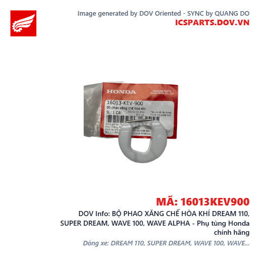 BỘ PHAO XĂNG CHẾ HÒA KHÍ DREAM 110, SUPER DREAM, WAVE 100, WAVE ALPHA - Phụ tùng Honda chính hãng