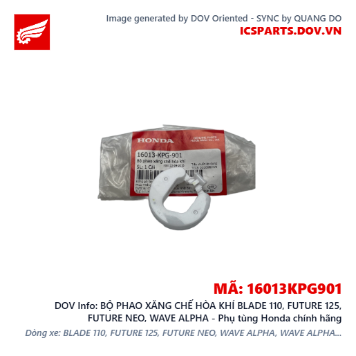 BỘ PHAO XĂNG CHẾ HÒA KHÍ BLADE 110, FUTURE 125, FUTURE NEO, WAVE ALPHA - Phụ tùng Honda chính hãng