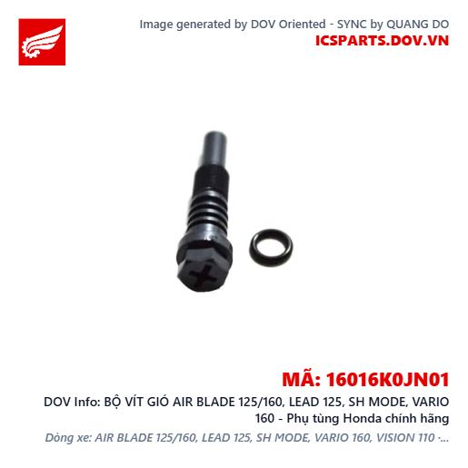 BỘ VÍT GIÓ AIR BLADE 125/160, LEAD 125, SH MODE, VARIO 160 - Phụ tùng Honda chính hãng