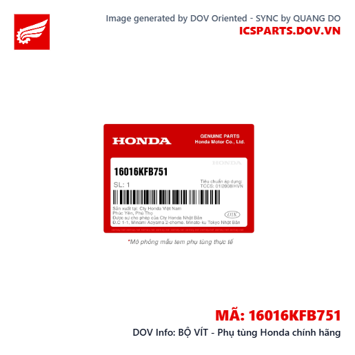 BỘ VÍT - Phụ tùng Honda chính hãng