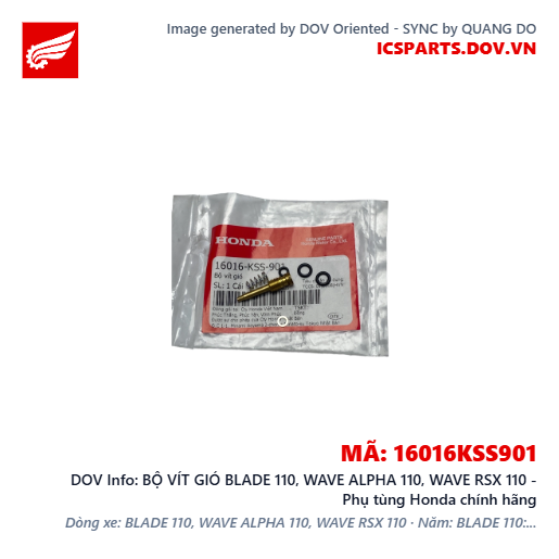 BỘ VÍT GIÓ BLADE 110, WAVE ALPHA 110, WAVE RSX 110 - Phụ tùng Honda chính hãng