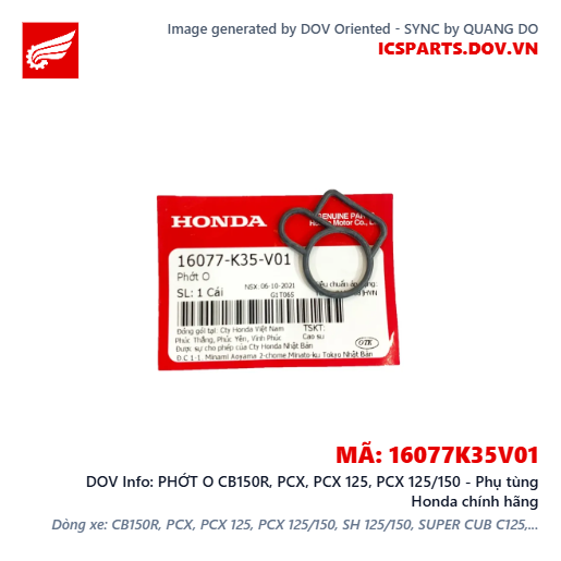 PHỚT O CB150R, PCX, PCX 125, PCX 125/150 - Phụ tùng Honda chính hãng