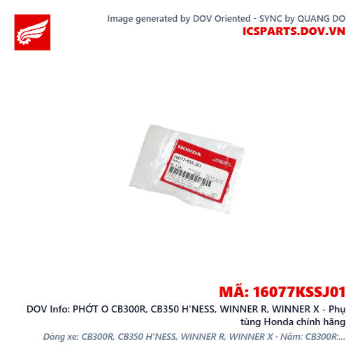 PHỚT O CB300R, CB350 H'NESS, WINNER R, WINNER X - Phụ tùng Honda chính hãng