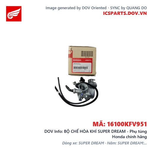 BỘ CHẾ HÒA KHÍ SUPER DREAM - Phụ tùng Honda chính hãng