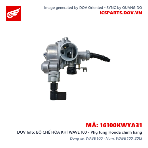 BỘ CHẾ HÒA KHÍ WAVE 100 - Phụ tùng Honda chính hãng