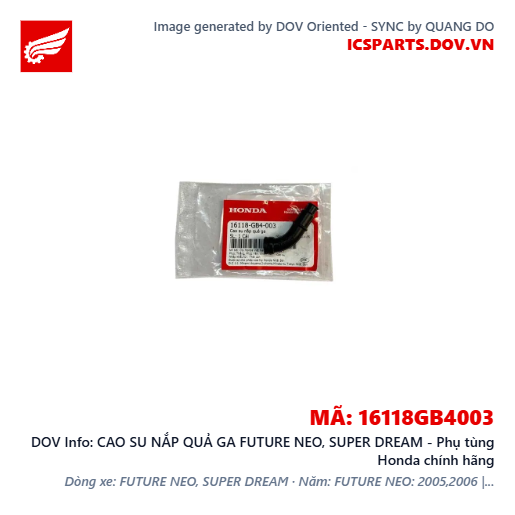 CAO SU NẮP QUẢ GA FUTURE NEO, SUPER DREAM - Phụ tùng Honda chính hãng