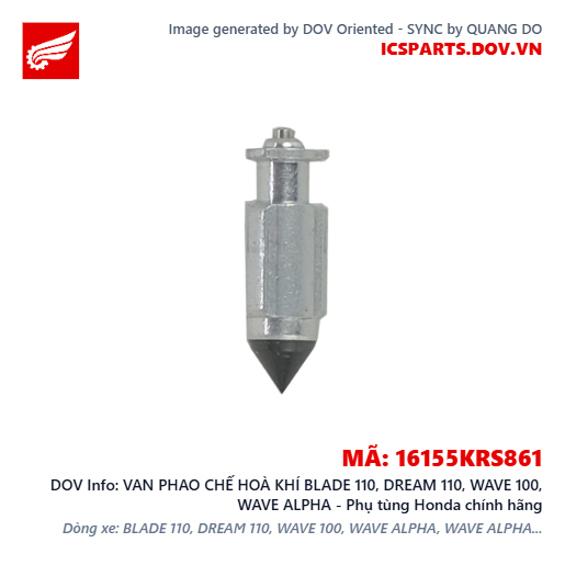 VAN PHAO CHẾ HOÀ KHÍ BLADE 110, DREAM 110, WAVE 100, WAVE ALPHA - Phụ tùng Honda chính hãng
