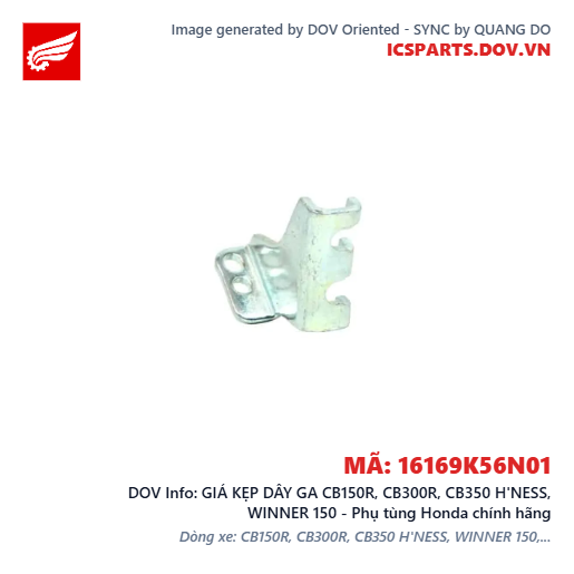 GIÁ KẸP DÂY GA CB150R, CB300R, CB350 H'NESS, WINNER 150 - Phụ tùng Honda chính hãng