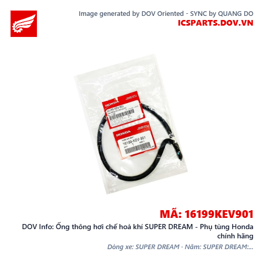 Ống thông hơi chế hoà khí SUPER DREAM - Phụ tùng Honda chính hãng