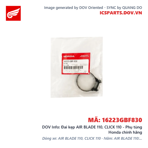 Đai kẹp AIR BLADE 110, CLICK 110 - Phụ tùng Honda chính hãng