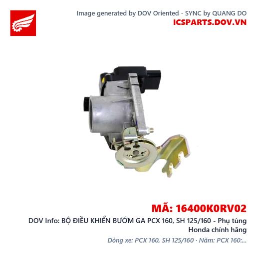 BỘ ĐIỀU KHIỂN BƯỚM GA PCX 160, SH 125/160 - Phụ tùng Honda chính hãng