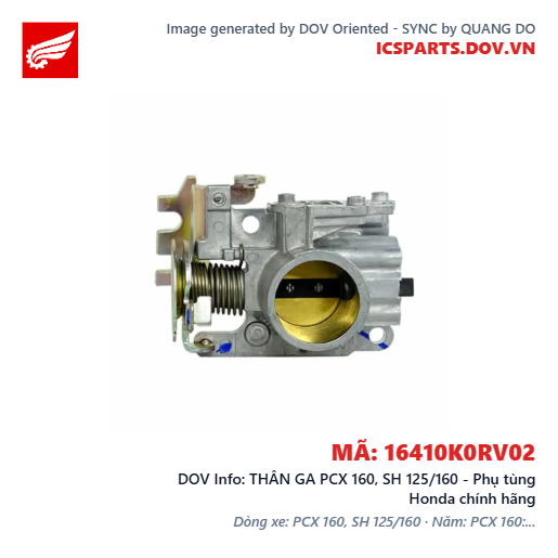 THÂN GA PCX 160, SH 125/160 - Phụ tùng Honda chính hãng