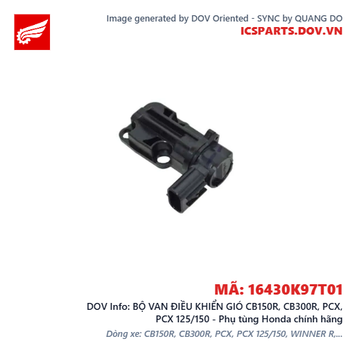 BỘ VAN ĐIỀU KHIỂN GIÓ CB150R, CB300R, PCX, PCX 125/150 - Phụ tùng Honda chính hãng