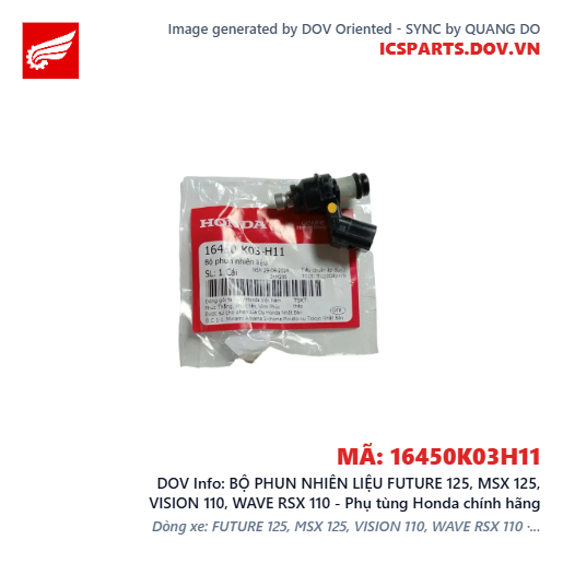 BỘ PHUN NHIÊN LIỆU FUTURE 125, MSX 125, VISION 110, WAVE RSX 110 - Phụ tùng Honda chính hãng