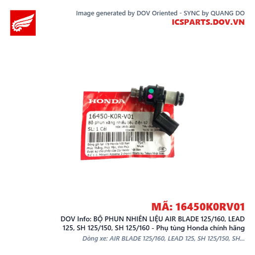 BỘ PHUN NHIÊN LIỆU AIR BLADE 125/160, LEAD 125, SH 125/150, SH 125/160 - Phụ tùng Honda chính hãng
