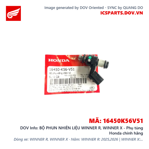 BỘ PHUN NHIÊN LIỆU WINNER R, WINNER X - Phụ tùng Honda chính hãng