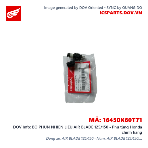 BỘ PHUN NHIÊN LIỆU AIR BLADE 125/150 - Phụ tùng Honda chính hãng