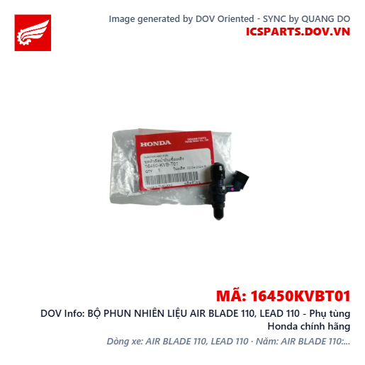 BỘ PHUN NHIÊN LIỆU AIR BLADE 110, LEAD 110 - Phụ tùng Honda chính hãng