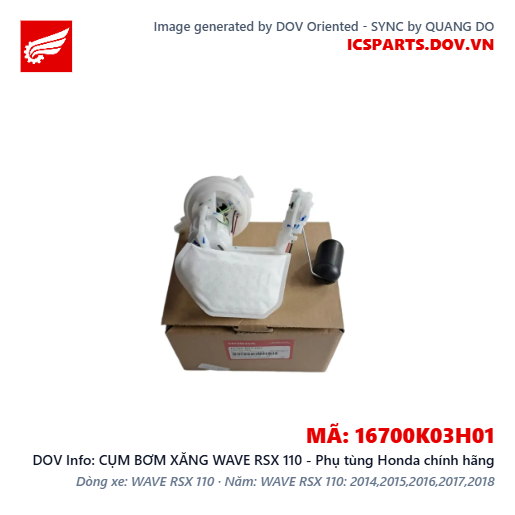 CỤM BƠM XĂNG WAVE RSX 110 - Phụ tùng Honda chính hãng