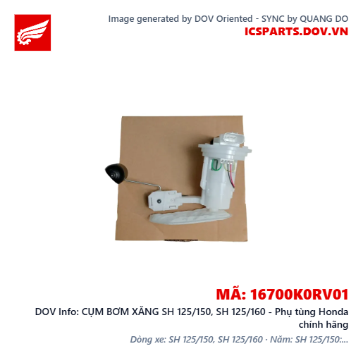 CỤM BƠM XĂNG SH 125/150, SH 125/160 - Phụ tùng Honda chính hãng