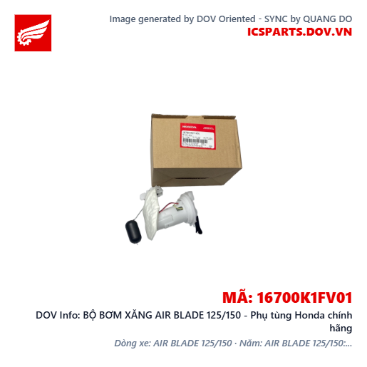 BỘ BƠM XĂNG AIR BLADE 125/150 - Phụ tùng Honda chính hãng