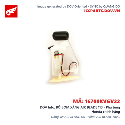 BỘ BƠM XĂNG AIR BLADE 110 - Phụ tùng Honda chính hãng