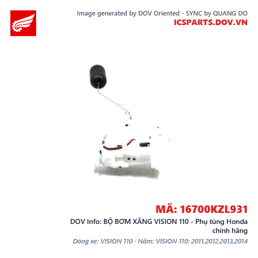BỘ BƠM XĂNG VISION 110 - Phụ tùng Honda chính hãng