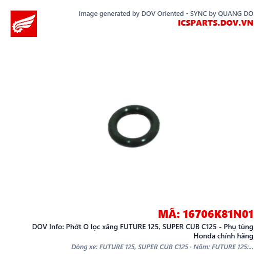 Phớt O lọc xăng FUTURE 125, SUPER CUB C125 - Phụ tùng Honda chính hãng