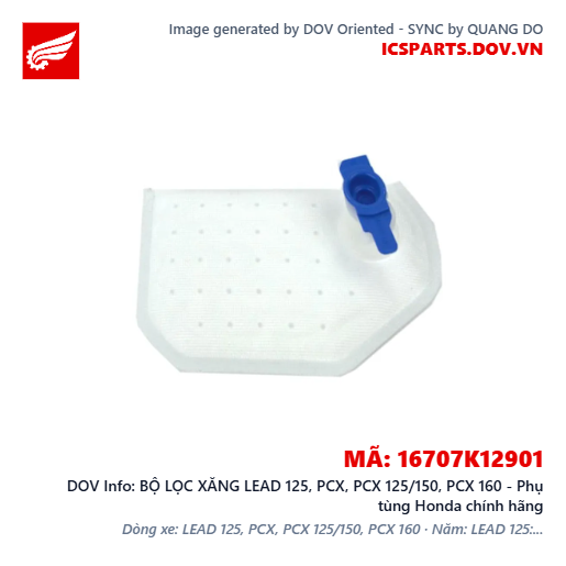 BỘ LỌC XĂNG LEAD 125, PCX, PCX 125/150, PCX 160 - Phụ tùng Honda chính hãng