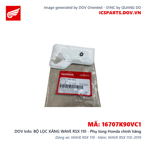 BỘ LỌC XĂNG WAVE RSX 110 - Phụ tùng Honda chính hãng