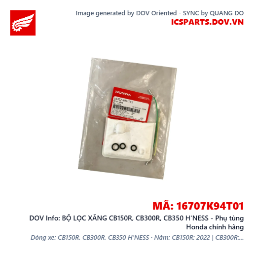 BỘ LỌC XĂNG CB150R, CB300R, CB350 H'NESS - Phụ tùng Honda chính hãng