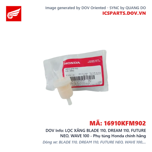 LỌC XĂNG BLADE 110, DREAM 110, FUTURE NEO, WAVE 100 - Phụ tùng Honda chính hãng
