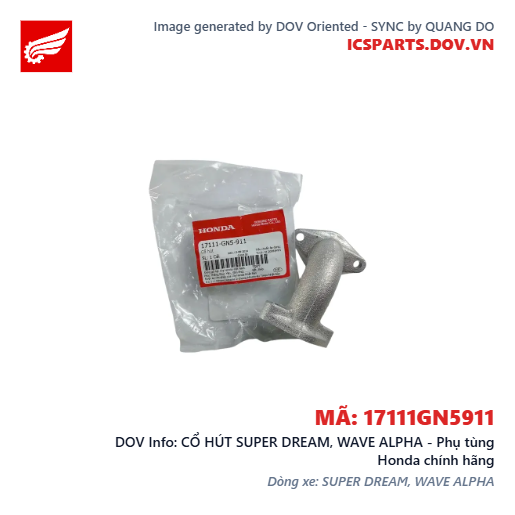 CỔ HÚT SUPER DREAM, WAVE ALPHA - Phụ tùng Honda chính hãng
