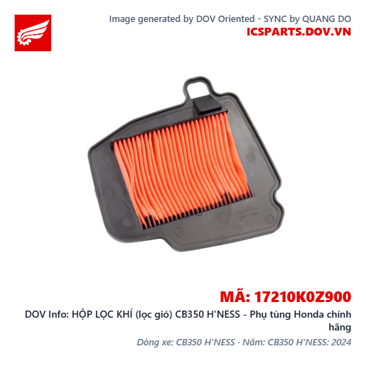 HỘP LỌC KHÍ (lọc gió) CB350 H'NESS - Phụ tùng Honda chính hãng